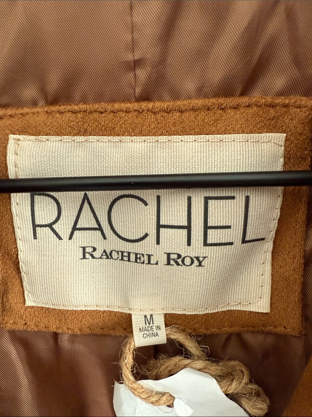 RACHEL Suede Fringe Zip Moto Jacket in Cognac Brown - Picture 2 of 4